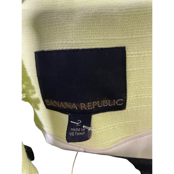 NWT Banana Republic Citron Lime Green Twee Preppy Academia Femme Jacket SZ 2 - Picture 4 of 5
